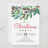 Elegante Weihnachtsgrün-Feier Einladung (Vorderseite)