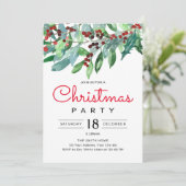 Elegante Weihnachtsgrün-Feier Einladung (Stehend Vorderseite)