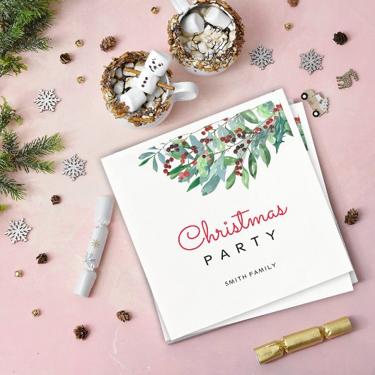 Elegante Weihnachtsgrün-Feier Serviette