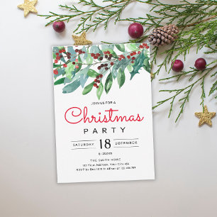 Elegante Weihnachtsgrün-Feierparty Einladung