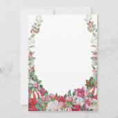 Elegante Weihnachtsgrün Rote Blütenhochzeit Einladung (Rückseite)