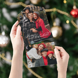 Elegante Weihnachtsgruß-Kalligrafie 1-Foto All In One Einladung