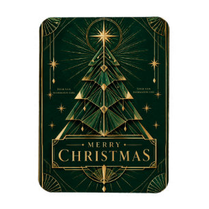 Elegante Weihnachtsgrüße, Art Deco Geometrisch Magnet