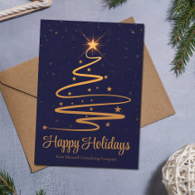 Elegante Weihnachtsgrüße der Firma in Navyblau und