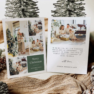 Elegante Weihnachtsgrüße Familien-Mehrfach-Fotokar Einladung