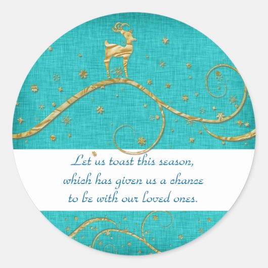 Elegante Weihnachtsgrüße für die Rentiere Runder Aufkleber (Vorderseite)