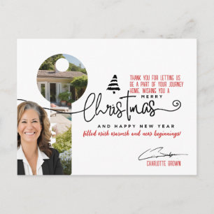 Elegante Weihnachtsgrüße für Immobilienmakler Feiertagspostkarte