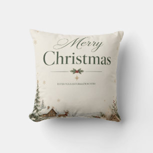 Elegante Weihnachtsgrüße, klassisches Kobalt-Desig Kissen
