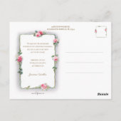 Elegante Weihnachtsgrüße mit rosa Rosen Postkarte (Rückseite)