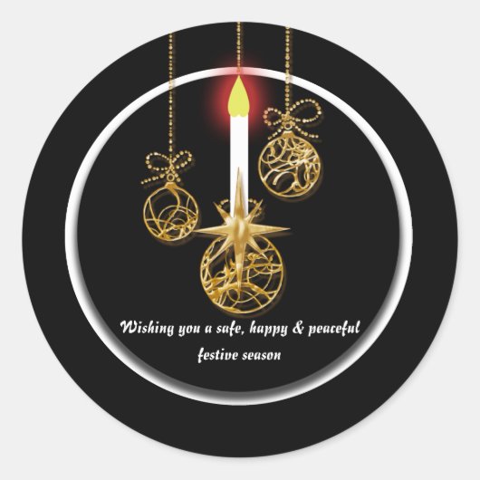Elegante Weihnachtsgrüße Runder Aufkleber (Vorderseite)