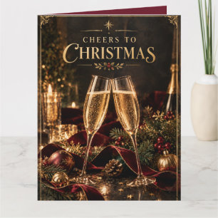 Elegante Weihnachtsgrüße zum Weihnachtschampagner Karte