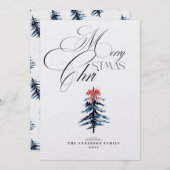 Elegante Weihnachtsgrußkarte Einladung (Vorne/Hinten)