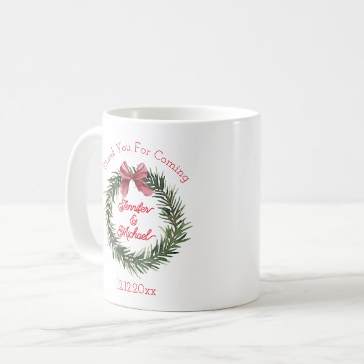 elegante Weihnachtshochzeit danke Kaffeetasse (Vorderseite Links)