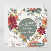 Elegante Weihnachtshochzeit mit romantischem Foto Save The Date (Rückseite)