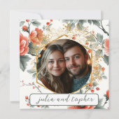 Elegante Weihnachtshochzeit mit romantischem Foto Save The Date (Vorderseite)