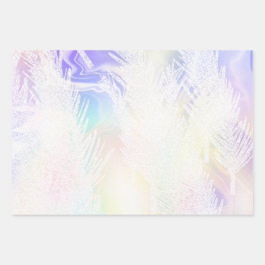 Elegante Weihnachtsholografie Geschenkpapier Set (Vorderseite 3)