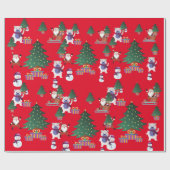 Elegante Weihnachtsillustrierung Geschenkpapier (Flach)