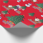 Elegante Weihnachtsillustrierung Geschenkpapier (Ecke)