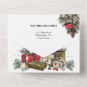 Elegante Weihnachtskarte All In One Einladung (Rückseite)