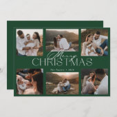Elegante Weihnachtskarte aus sechs Fotos Feiertagskarte (Vorne/Hinten)