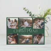 Elegante Weihnachtskarte aus sechs Fotos Feiertagskarte (Stehend Vorderseite)