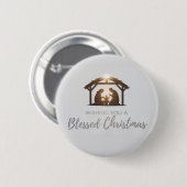 Elegante Weihnachtskarte der Krippe Button (Vorne & Hinten)