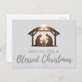 Elegante Weihnachtskarte der Krippe Feiertagspostkarte (Vorne/Hinten)