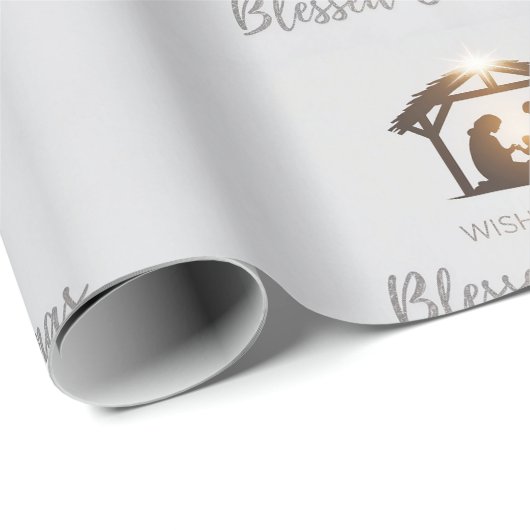 Elegante Weihnachtskarte der Krippe Geschenkpapier (Rolleneckpunkt)