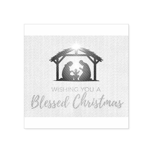 Elegante Weihnachtskarte der Krippe Gummistempel (Prägung)