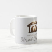 Elegante Weihnachtskarte der Krippe Kaffeetasse (Vorderseite Links)