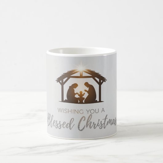 Elegante Weihnachtskarte der Krippe Kaffeetasse (Mittel)