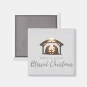 Elegante Weihnachtskarte der Krippe Magnet (Vorderseite/Rückseite)