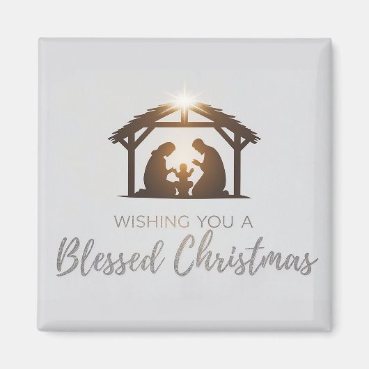 Elegante Weihnachtskarte der Krippe Magnet (Vorne)