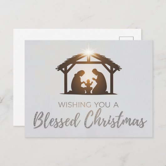 Elegante Weihnachtskarte der Krippe Postkarte (Vorne/Hinten)