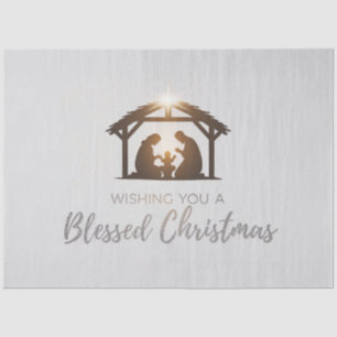 Elegante Weihnachtskarte der Krippe Seidenpapier