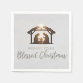 Elegante Weihnachtskarte der Krippe Serviette (Vorderseite)