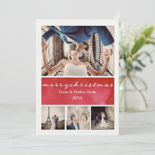 Elegante Weihnachtskarte Einladung (Stehend Vorderseite)