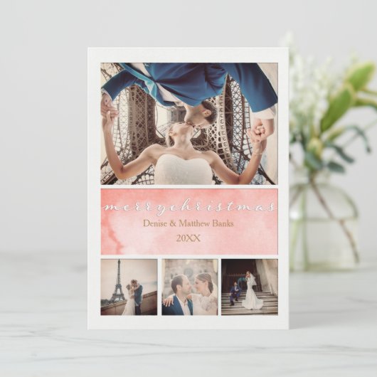 Elegante Weihnachtskarte Einladung (Stehend Vorderseite)