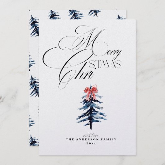 Elegante Weihnachtskarte Einladung (Vorne/Hinten)