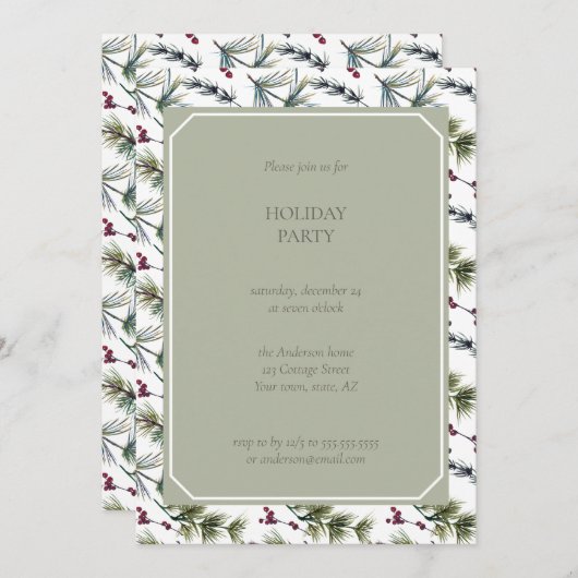 Elegante Weihnachtskarte | FotoCollage Feiertagskarte (Vorne/Hinten)