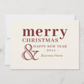 Elegante Weihnachtskarte für Unternehmen Feiertagskarte (Vorderseite)