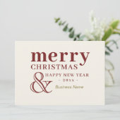 Elegante Weihnachtskarte für Unternehmen Feiertagskarte (Stehend Vorderseite)