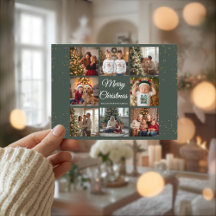 Elegante Weihnachtskarte mit 8 Fotos