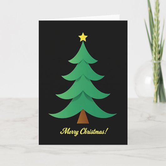 Elegante Weihnachtskarte mit Baum Karte (Vorderseite)