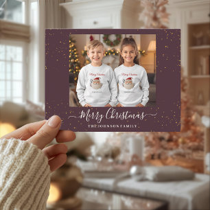 Elegante Weihnachtskarte mit einem einzelnen Foto Feiertagspostkarte