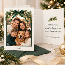 Elegante Weihnachtskarte mit Foto und Falz