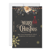 Elegante Weihnachtskarte mit Gold und Rot-Dekorati