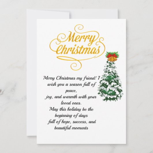 Elegante Weihnachtskarte mit goldenem Schriftzug u Einladung (Vorderseite)