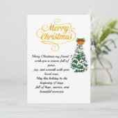 Elegante Weihnachtskarte mit goldenem Schriftzug u Einladung (Stehend Vorderseite)