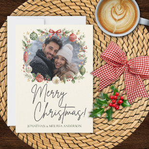 Elegante Weihnachtskarte mit individuellem Foto Einladung